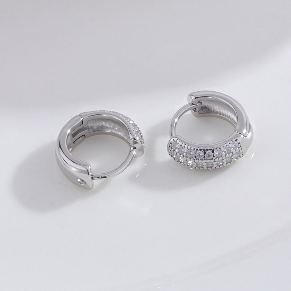Orecchini a cerchio geometrici con zircone uomo donna eleganti_voghion.com