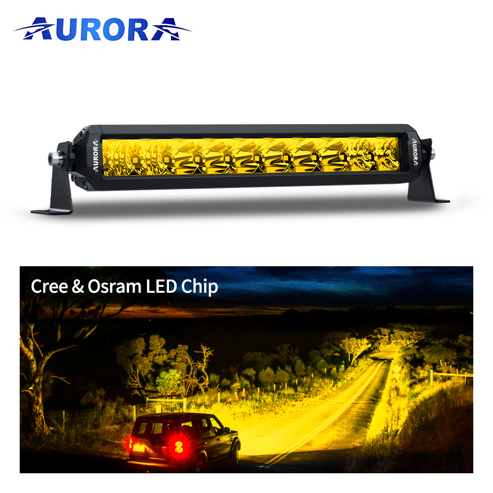 Cross-Border Popular Car Led Strip Light Waterproof Ultra-Bright Truck Off-Road Vehicle Single-Row Three-Color Amber Light Roof Light