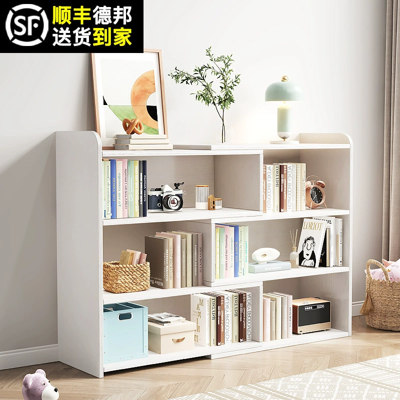 Детская книжная полка из массива дерева, напольная простая книжная полка, шкаф для хранения в гостиной, многослойный угловой шкаф для хранения