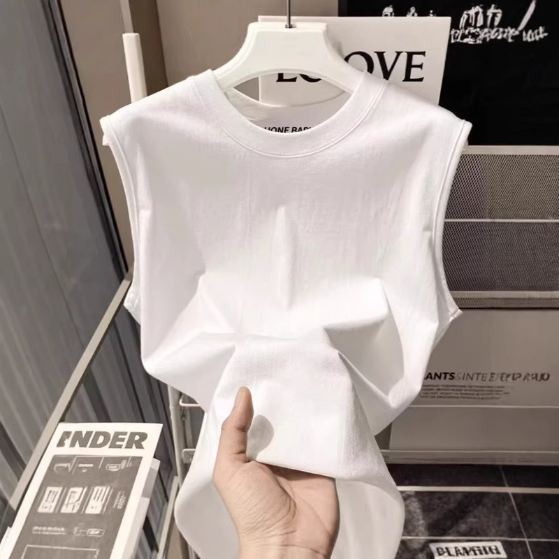 2026 Hot-Selling Solid Color Heavyweight Unisex Summer Base Shirt Loose Solid Color Fitness Sleeveless T-Shirt Cross-Border Trade 2026 Hot-Selling Solid Color Heavyweight Unisex Summer Base Shirt Loose Solid Color Fitness Sleeveless T-Shirt Cross-Border Trade