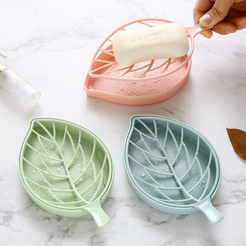 Leaf double layer drain soap box soap box bathroom bathroom soap table double layer drain rack soap rack