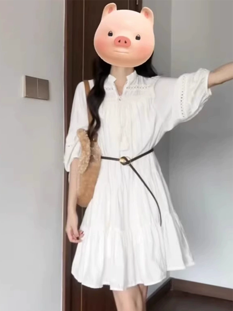 Летнее французское мини-платье белого цвета для женщин, новинка лета 2025 года, для пляжного отдыха