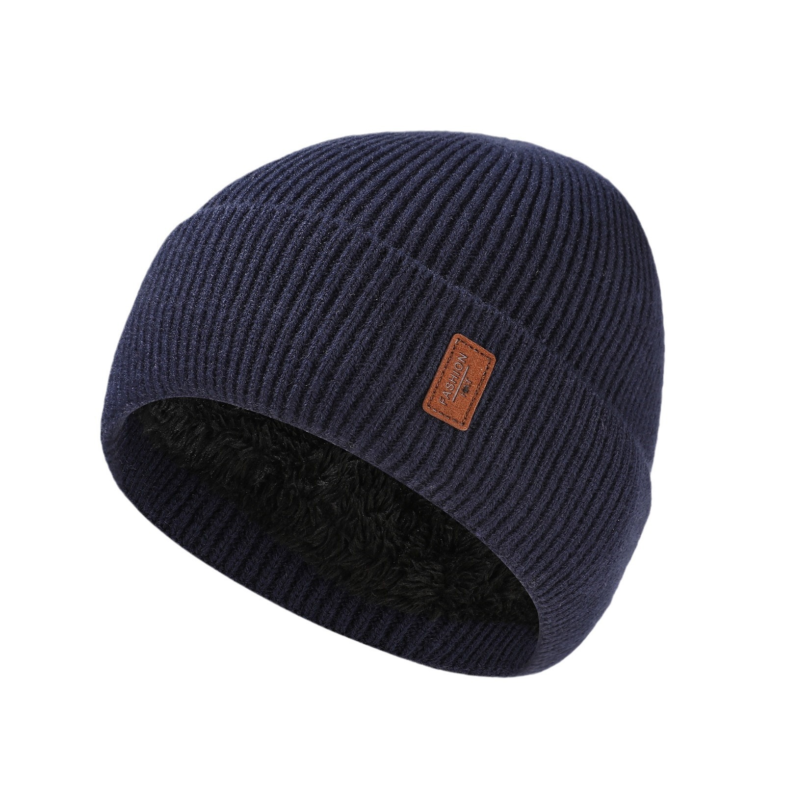 Vyriškos kepurės Žieminės vyriškos kepurės Sustorinta vienspalvė vilnonė kepurė Lauko jojimo vilna pamušalu Šilta megzta kepurė moterims_voghion.com