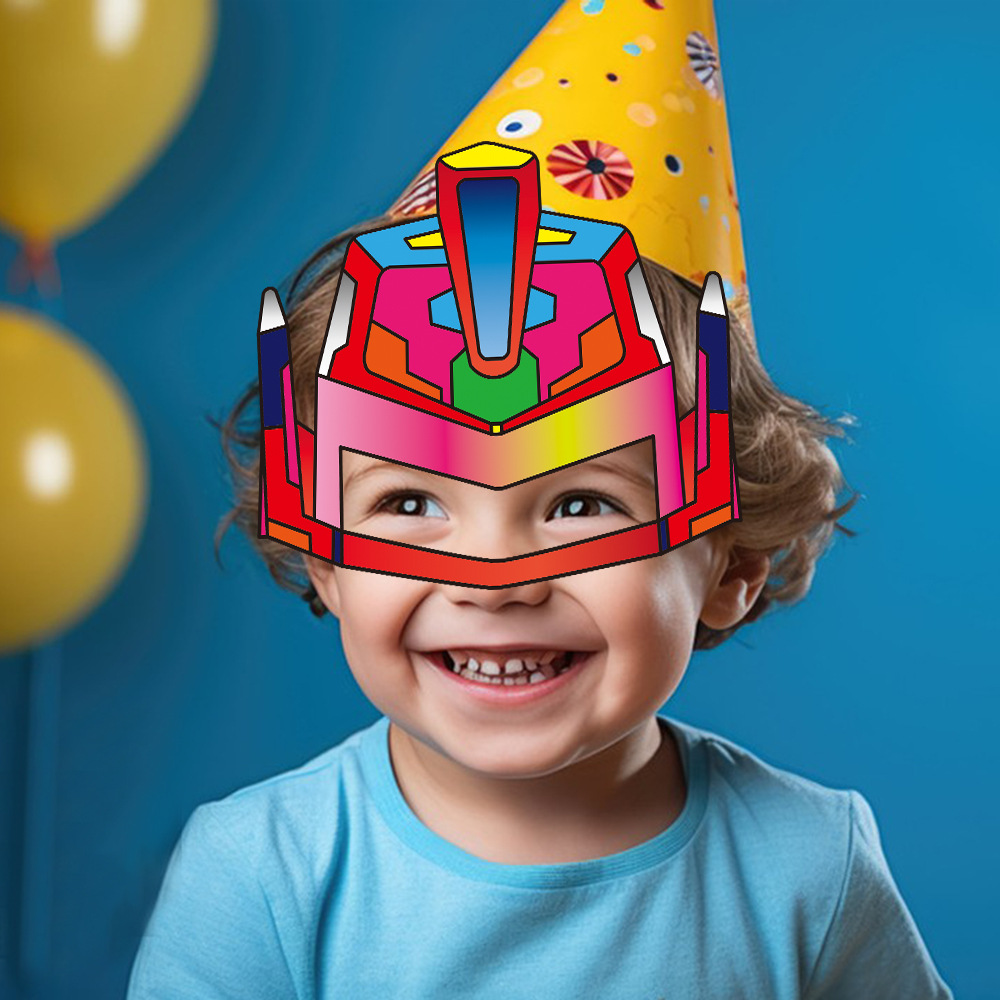 9 unids/set Amazon nuevo robot gafas de papel de cumpleaños de los niños suministros de decoración de la fiesta de dibujos animados gafas marco