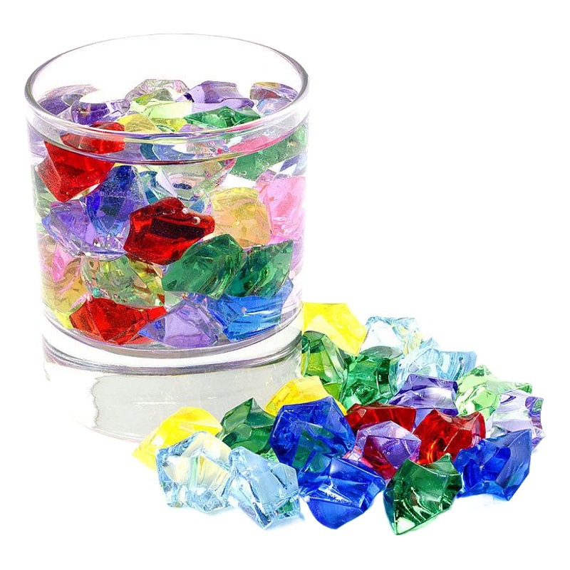 Bricolaje Simulación Cubo de Hielo acrílico piedra de cristal de color transparente de piedra pecera decoración de vidrio material hecho a mano