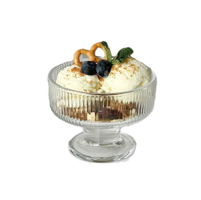 Ins simple glass dessert bowl yogurt cup tall ice cream bowl cup ice…
