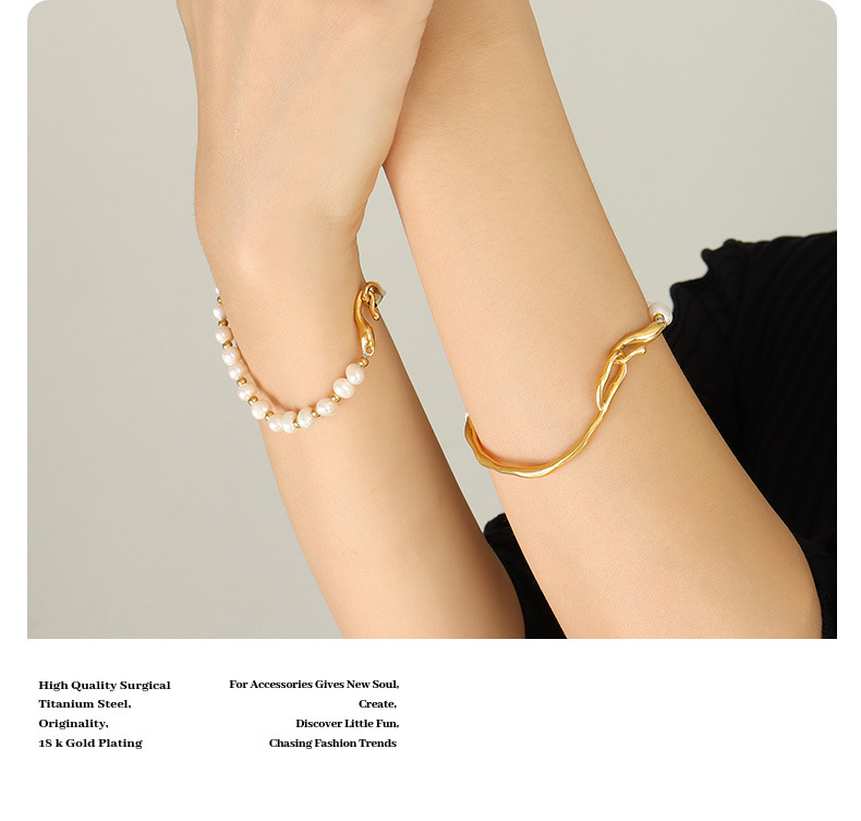 Bracciale in acciaio al titanio con perla d acqua dolce_voghion.com