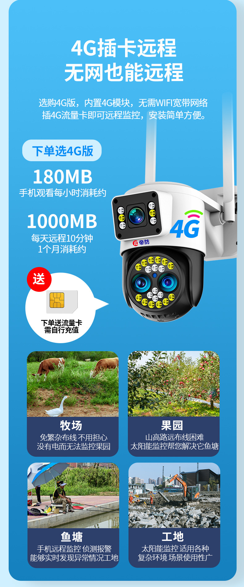 Factory wholesale intelligent surveillance cameras, 360-degree panoramic high-definition cameras, rural outdoor home monitors undefined