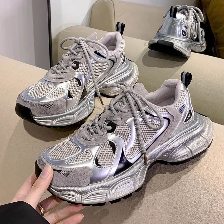 2026 nuevos zapatos de mujer zapatos de papá zapatos de carreras casuales transpirables zapatos deportivos ligeros de suela gruesa