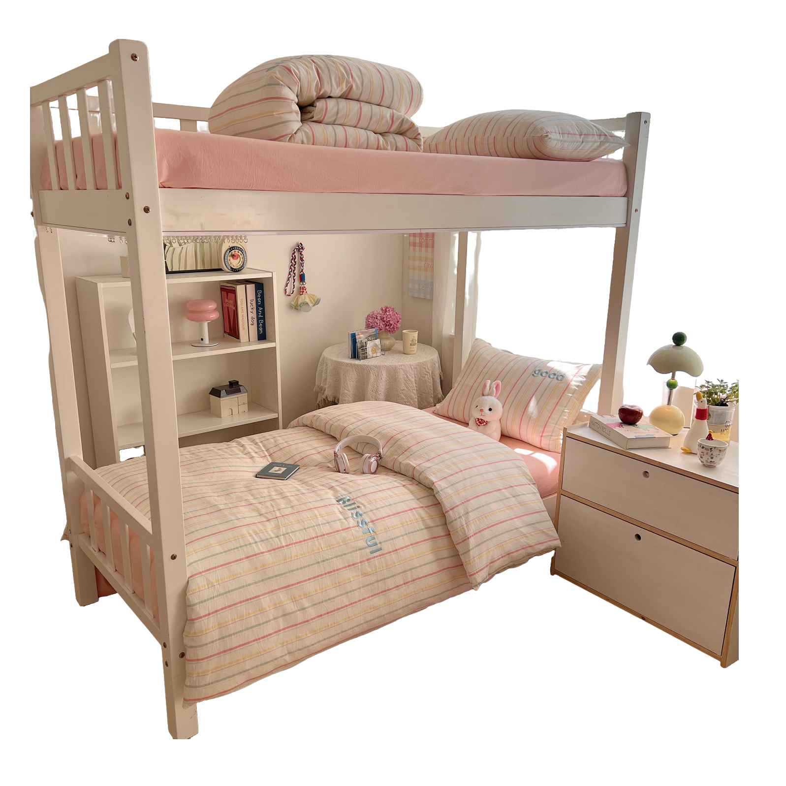 Al comienzo de la temporada escolar, dormitorio de estudiantes universitarios, algodón lavado, alojamiento de tres piezas, dormitorio individual, kit de dormitorio, sábanas, funda de edredón