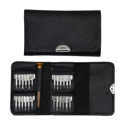 Wholesale 25-in-1 screwdriver set leather case portable combination screwdriver mobile phone disassembly repair computer tool kit
