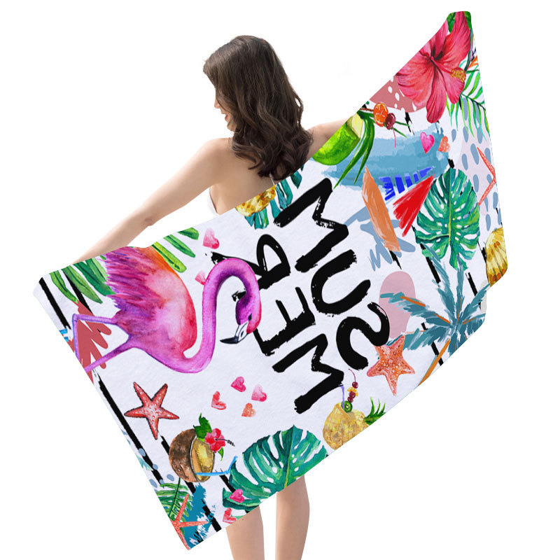 Toalla de playa transfronteriza, toalla de secado rápido, toalla de baño de microfibra, comercio exterior, Amazon, chal de natación con estampado digital europeo y americano