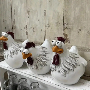 Cross-Border Funny Fence Decoration Spoof Rooster Courtyard Ornaments American Retro Pastoral Outdoor Fence Lawn Decoration