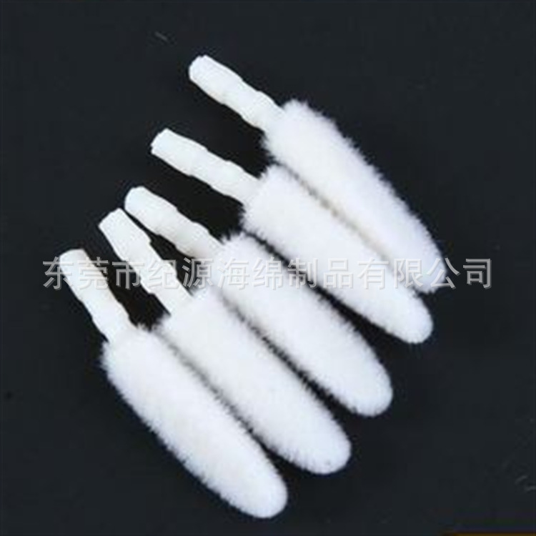 植绒唇彩头软海绵化妆配件唇釉棉头聚酯材质植绒唇刷棉头