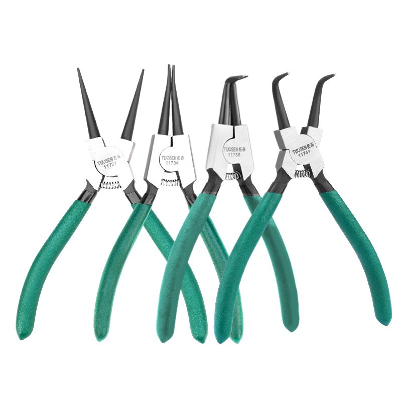 Набор пружинных плоскогубцев Tuosen 7inch (двухцелевые, изогнутые, разжимные), желтые, коллекция пружинных плоскогубцев