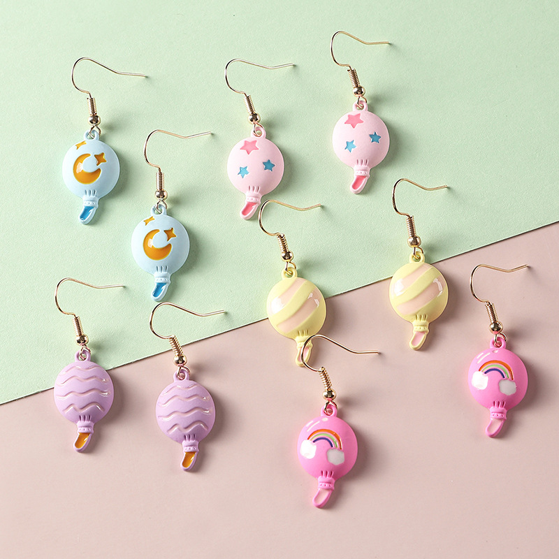 Korean Cartoon Fashion Color Balloon Children's Alloy Earrings display picture 3