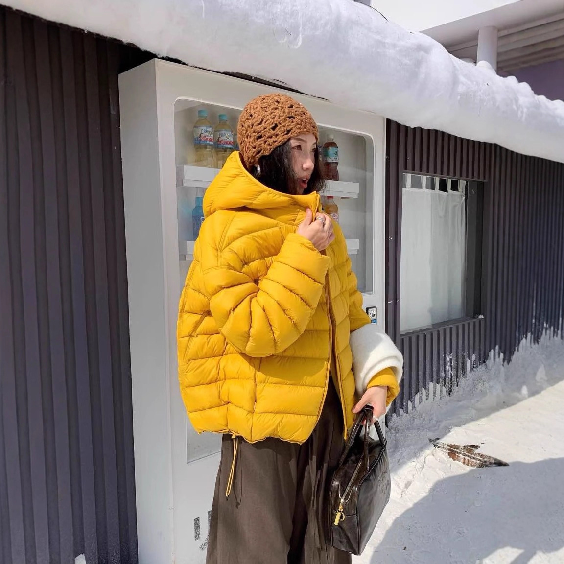 Original (95% down) Turtle Back down Jacket for Women, 2025 Winter New Korean Style Casual Loose Hooded Short Coat