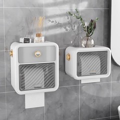 穴なしトイレティッシュボックストイレトイレットペーパーホルダートイレトイレットペーパーティッシュティッシュ防水壁掛け