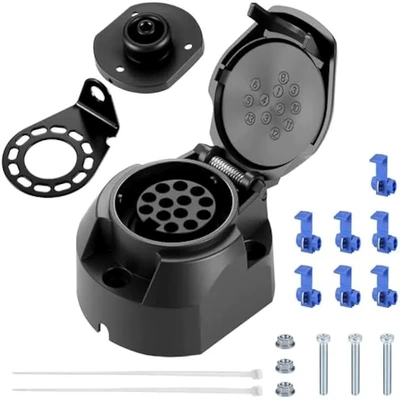 Socket Iso 11446 Cixi – Other Car Modifications - 13-pin-socket-rubber-pad-bracket-screws-wire-clip-tie