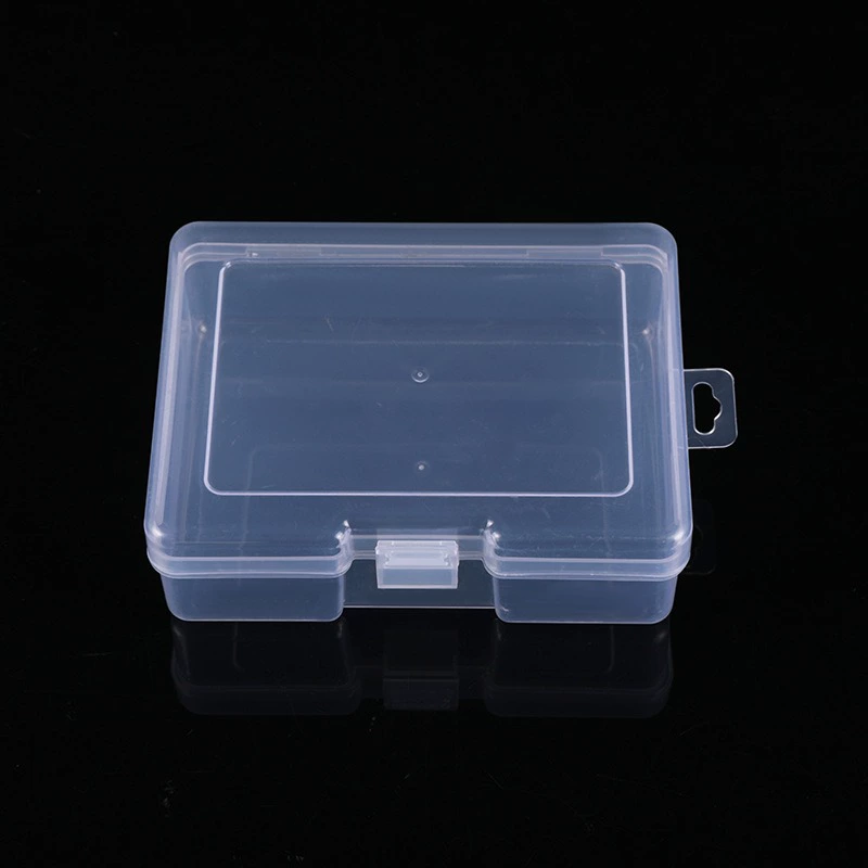 Прозрачный прямоугольный пластиковый контейнер для хранения из полипропилена с интегрированным замком, пустой ящик для хранения бисера, ювелирных изделий и крючков, оптовая продажа от производителя