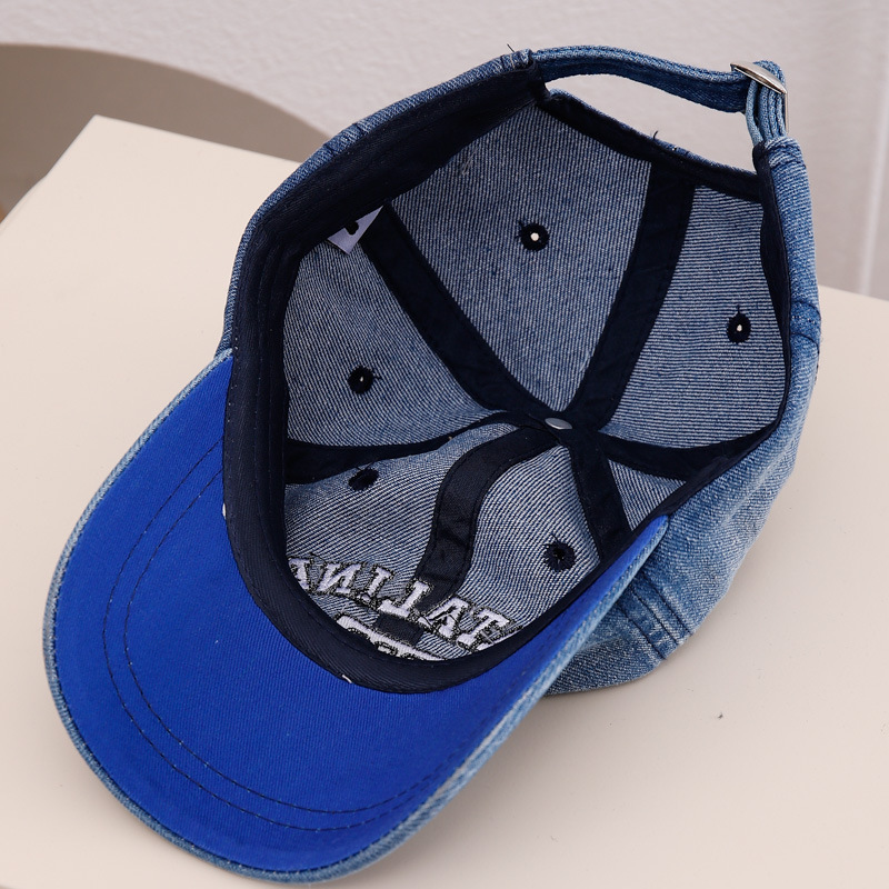 Sombreros infantiles de moda lavados primavera y verano bordados para niños y niñas tendencia coreana versátil sombrero de béisbol nuevo sombrero