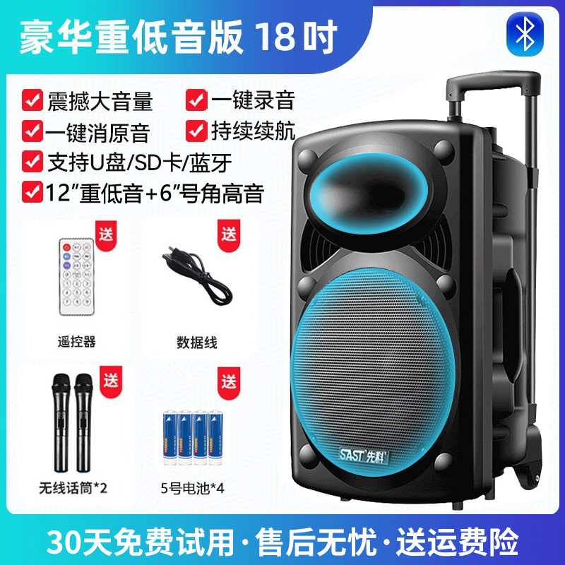 先科广场舞音响专业户外k歌音箱带话筒家用拉杆蓝牙手拉麦克风|undefined