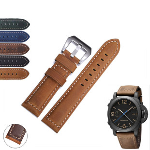 Panerai Crazy Cow Leather Strap Genuine Leather Crazy Horse Leather Stebby Sea Strap 20 22 24 26mm Switch Ears