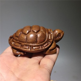 Lao rosewood carving handle piece turtle solid wood Wen play ornaments longevity aging small pendant crafts