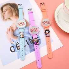 外贸猫耳款公仔表卡通学生可爱运动韩版夜光按键LED电子手表女