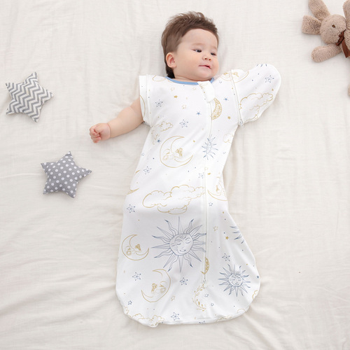 婴儿睡袋襁褓巾 初生儿童襁褓睡袋 宝宝投降式多用防踢被 两套袖