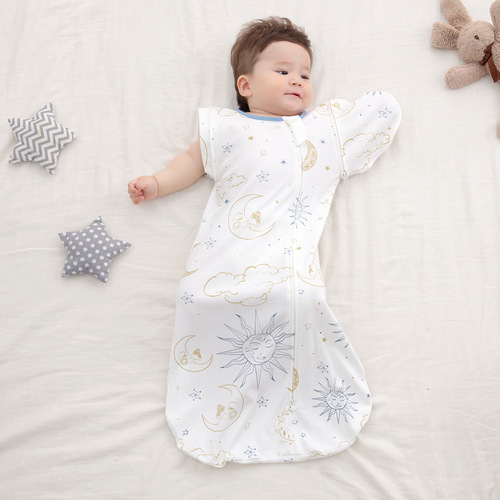Baby sleeping bag swaddle towel Newborn children swaddle sleeping bag Baby surrender style multi-purpose anti-kick quilt Two sets of sleeves