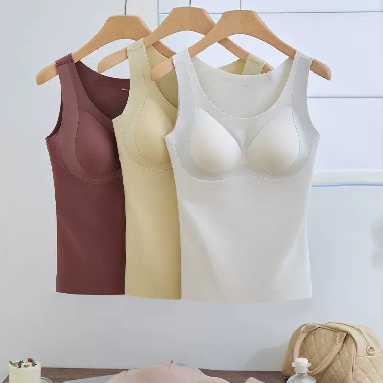 Cachemira Lesser gran taza de ropa interior térmica mujer más terciopelo blusa engrosada con almohadilla propia sin sujetador de texto