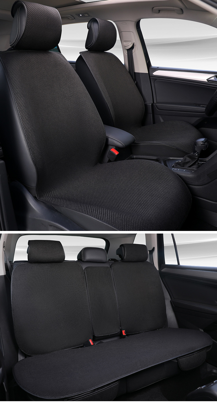 Car Seat Cushion, Universal for All Seasons, Linen Air Layer, Breathable, Non-Slip, Semi-Enclosed Seat Cover, Summer Half-Enclosed Cushion