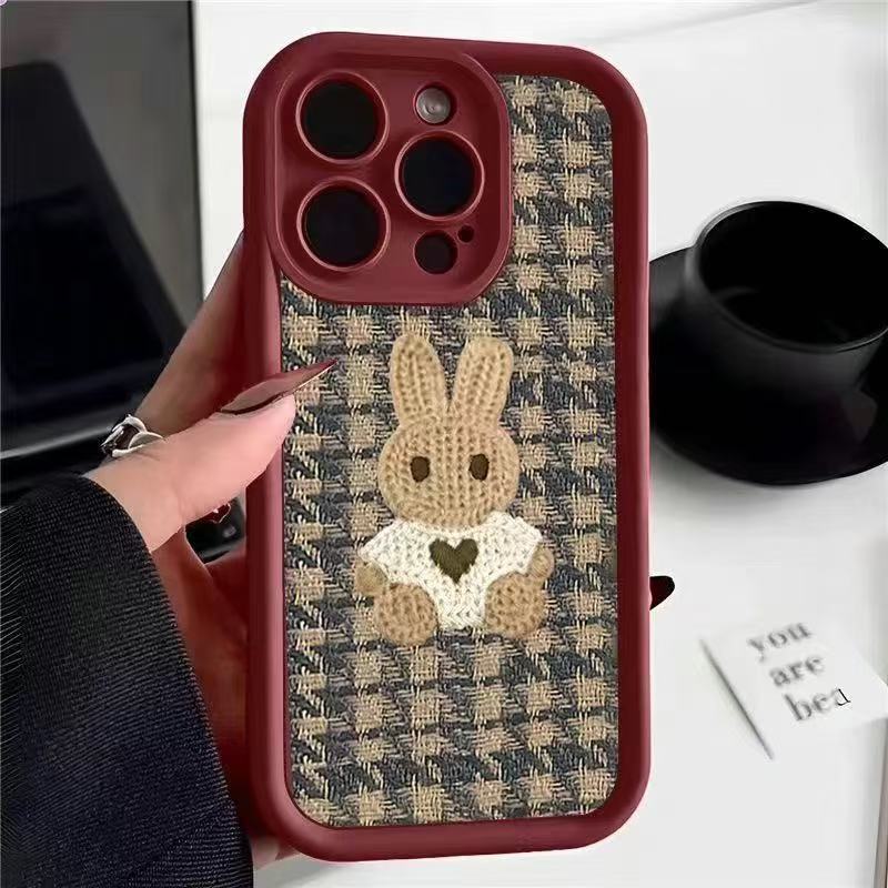 Conejo blanco para iphone16promax funda para teléfono móvil Apple 15 anti-caída 14pro/13 lindo 12 nuevo