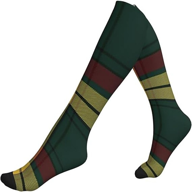 Men's and Women's Compression Socks, Plaid Socks, Suitable for Running, Sports, Nursing, and Travel