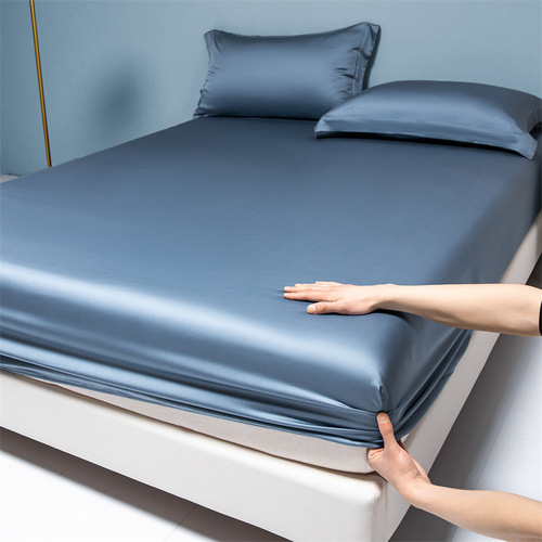 High-end 200 count long-staple cotton fitted sheet single piece pure cotton 100 cotton solid color light luxury high-end new bed cover wholesale
