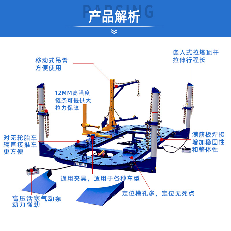 Fábrica de la exportación directa del cuerpo del coche corrector de haz placa de acero de manganeso reforzado Reparación de chapa plástica mesa de cirugía