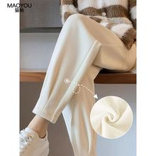 哈伦运动裤新款女春秋小个子宽松显瘦灯芯绒休闲萝卜裤子