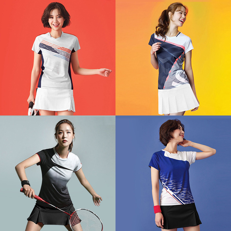 New Badminton Clothing Suit Women's Sports Quick-drying Breathable Short-sleeved Shorts Men's Competition Clothing Table Tennis Clothing Printing New Badminton Clothing Suit Women's Sports Quick-drying Breathable Short-sleeved Shorts Men's Competition Clothing Table Tennis Clothing Printing