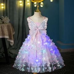 冰雪奇緣愛莎公主裙新款女童吊帶連衣裙兒童翅膀蓬蓬裙子夏季薄款