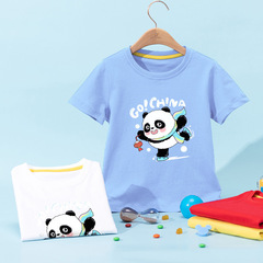 兒童短袖T恤夏裝 2024新款男孩夏季半袖寶寶體恤上衣女孩純棉童裝