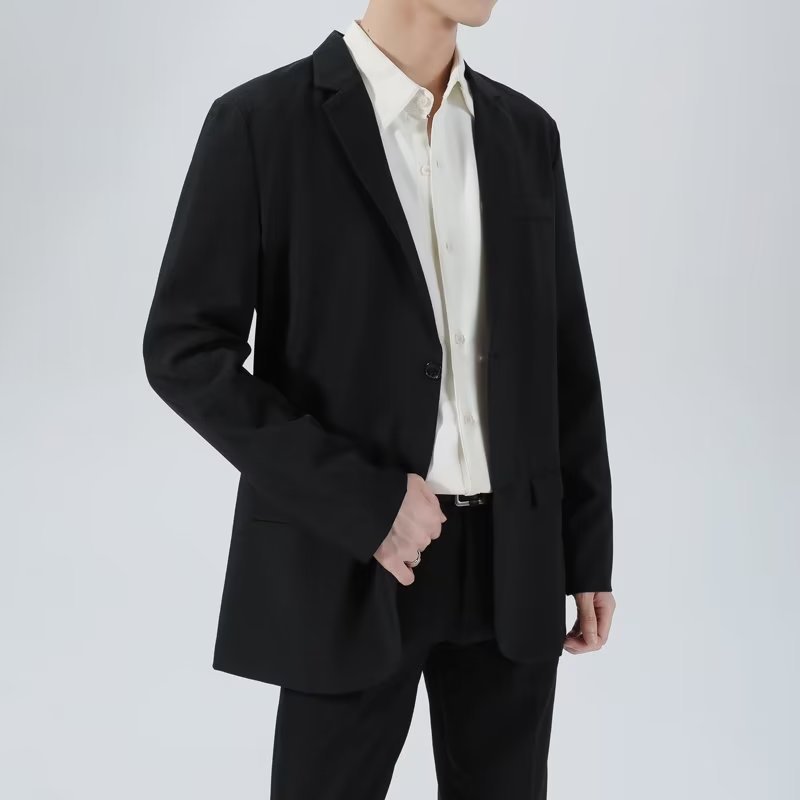 가을 새 남자의 잘 생긴 세트 재킷 가볍게 성숙한 영국 스타일 캐주얼 인기있는 작은 세트 유행 대학 스타일