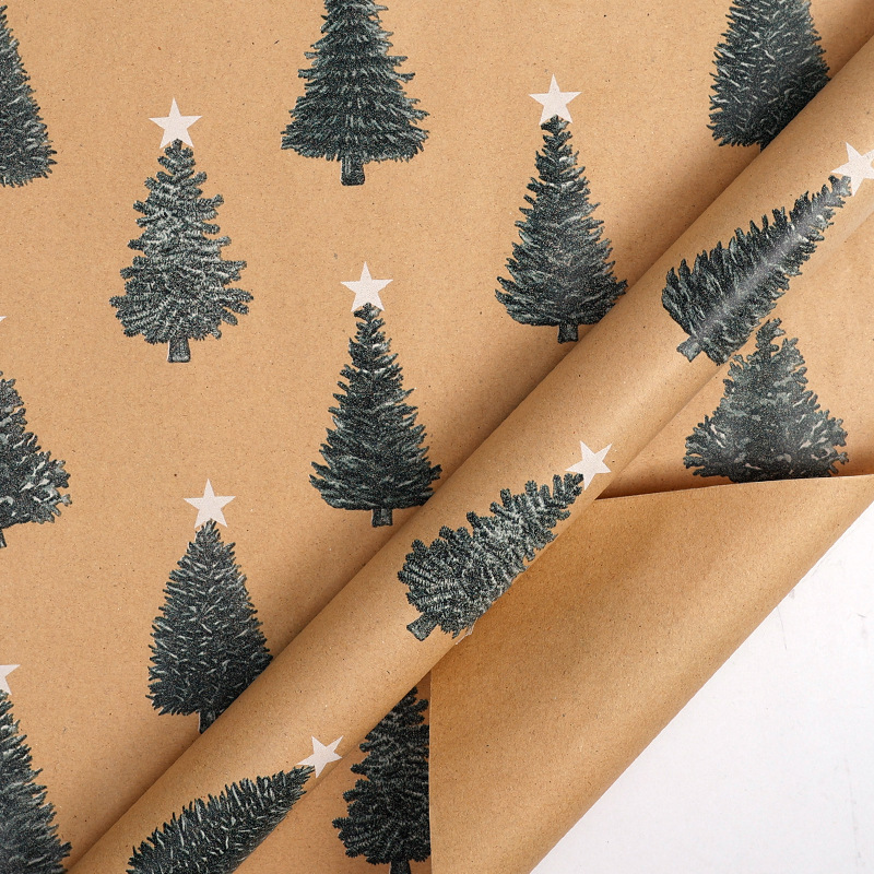 Amazon ロールクリスマス包装紙大型クラフト紙クリスマスツリー DIY 手作り紙ホリデーギフト紙|undefined