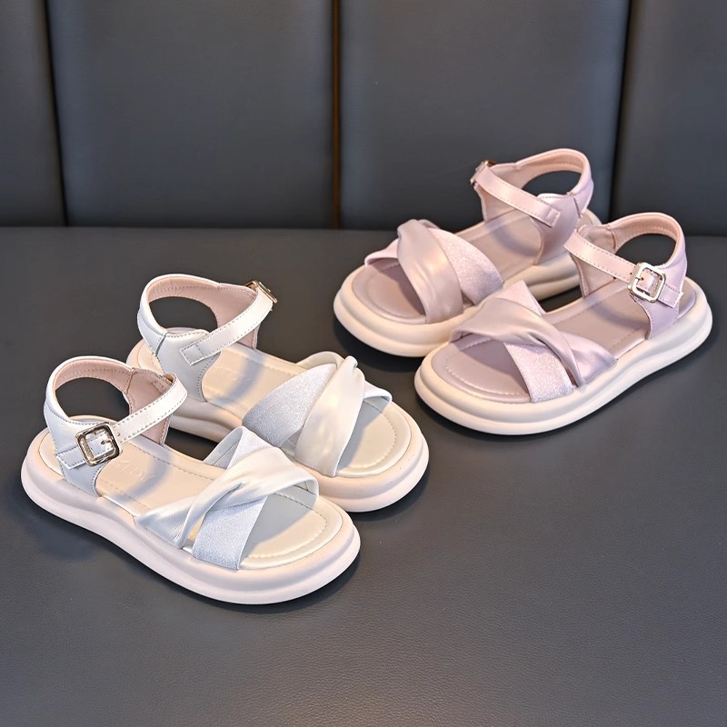 Niñas velcro zapatos de playa primavera y otoño 2026 nuevos zapatillas de dedo blando zapatillas de princesa blanca versátil image 4