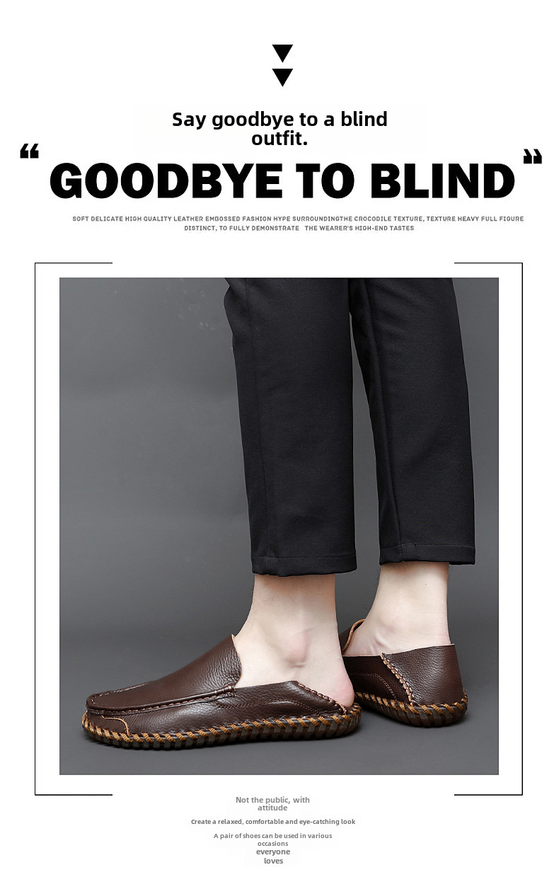 Large size handmade loafers with small outdoor driving shoes_voghion.com