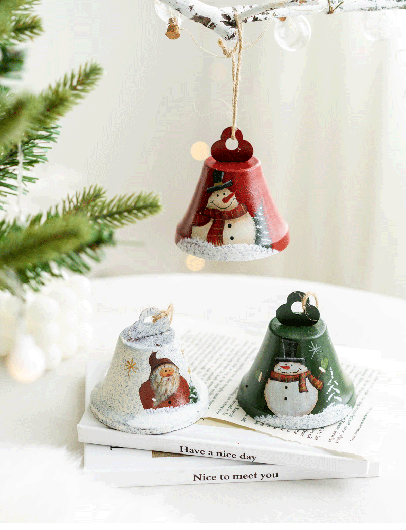 Cute Style Christmas Cute Santa Claus Snowman Iron Party Hanging Ornaments