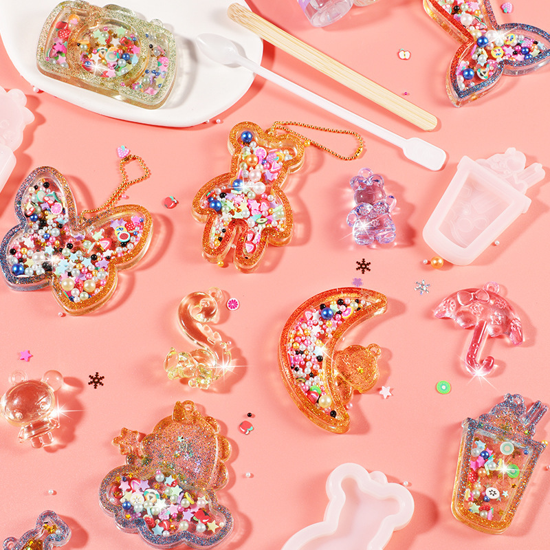 Cross-Border New Kidsren's Gift Toys Creative Crystal Glue Set Girls Handmade DIY Production Material Package