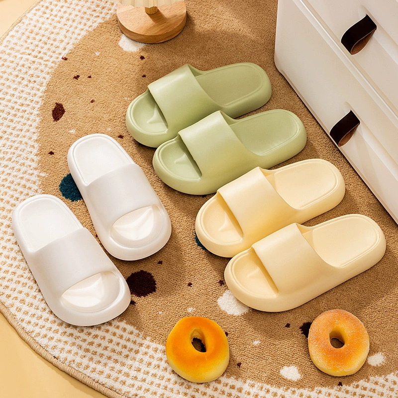 Женские летние тапочки для улицы, дома, с толстой мягкой подошвой, нескользящие простые гостиничные тапочки для мужчин.