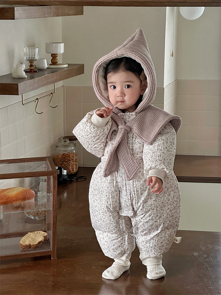Ropa de bebé, una pieza, ropa de invierno para bebés, ropa de invierno para niños pequeños, ropa de algodón con pellizco de salida grueso