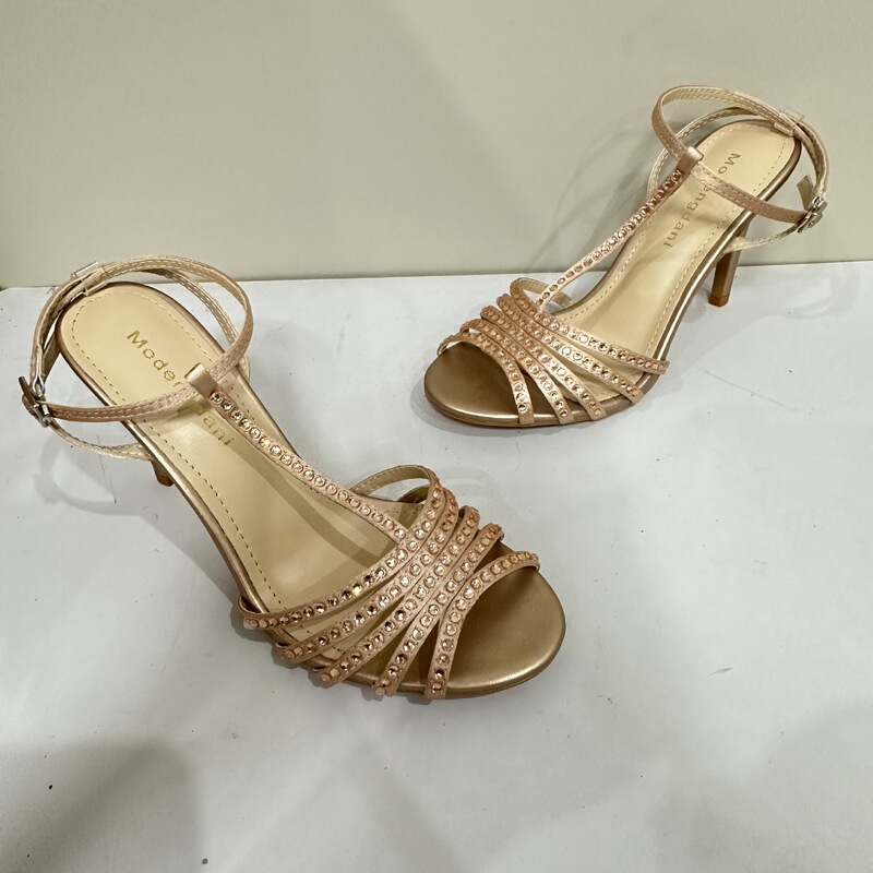 Summer New Style French Style High Heels Champagne Gold Diamond Strap Silks and Satins One-Line Strap Sexy Stiletto Temperament Sandals for Women Summer New Style French Style High Heels Champagne Gold Diamond Strap Silks and Satins One-Line Strap Sexy Stiletto Temperament Sandals for Women